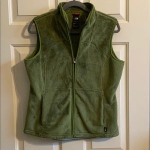 The North Face Green fuzzy vest large